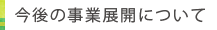 今後の事業展開について